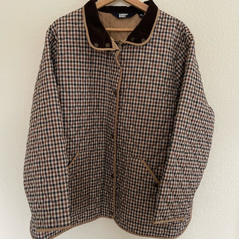Gingham Checkered Quilted Barn Jacket - Picture 2 of 9
